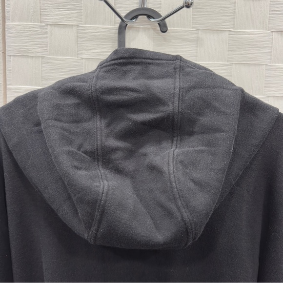 ADIDAS-CHANDAIL Hoodie Unisex Size 2XL Black Essentials Giant Logo Cotton Blend - Picture 8 of 13